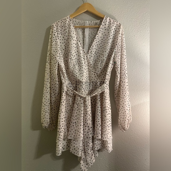 🛍️Charming Charlie Cream and Black Polka Dot Romper - Picture 5 of 9